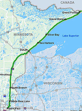 Map of U.S. Bicycle Route 41.
